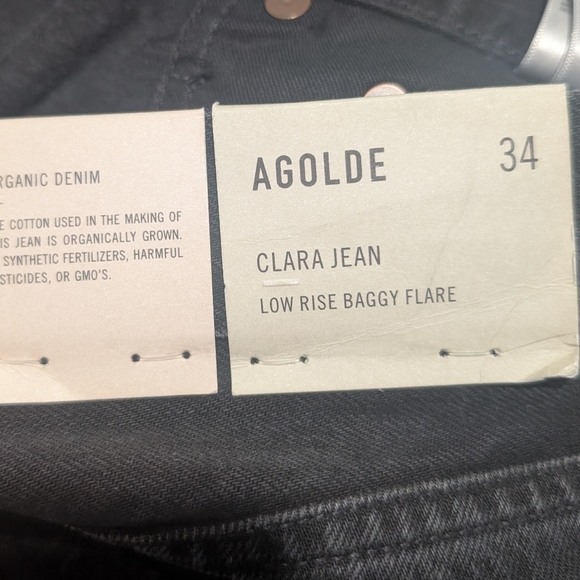 NWT Agolde | Clara Low Rise Baggy Flare Jeans in Mascara - Picture 6 of 14